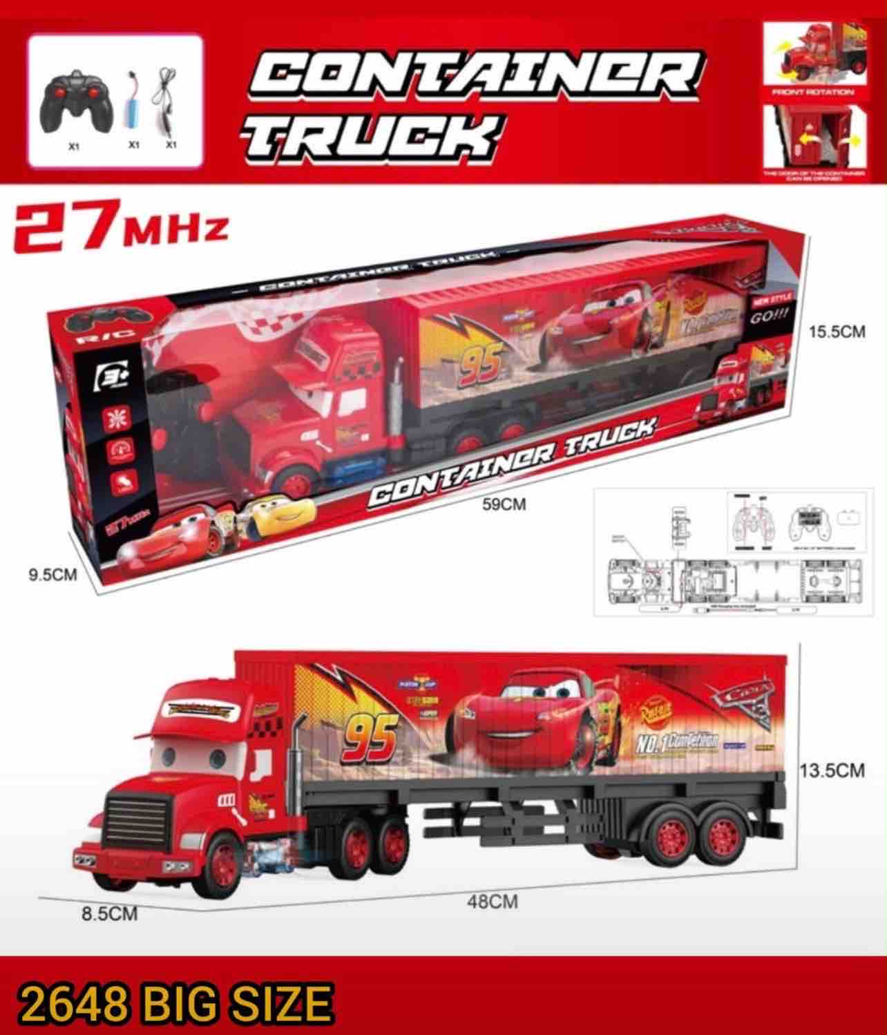 RC Container Truck Big Size 59 cm, Rechargeable | Kidoyz