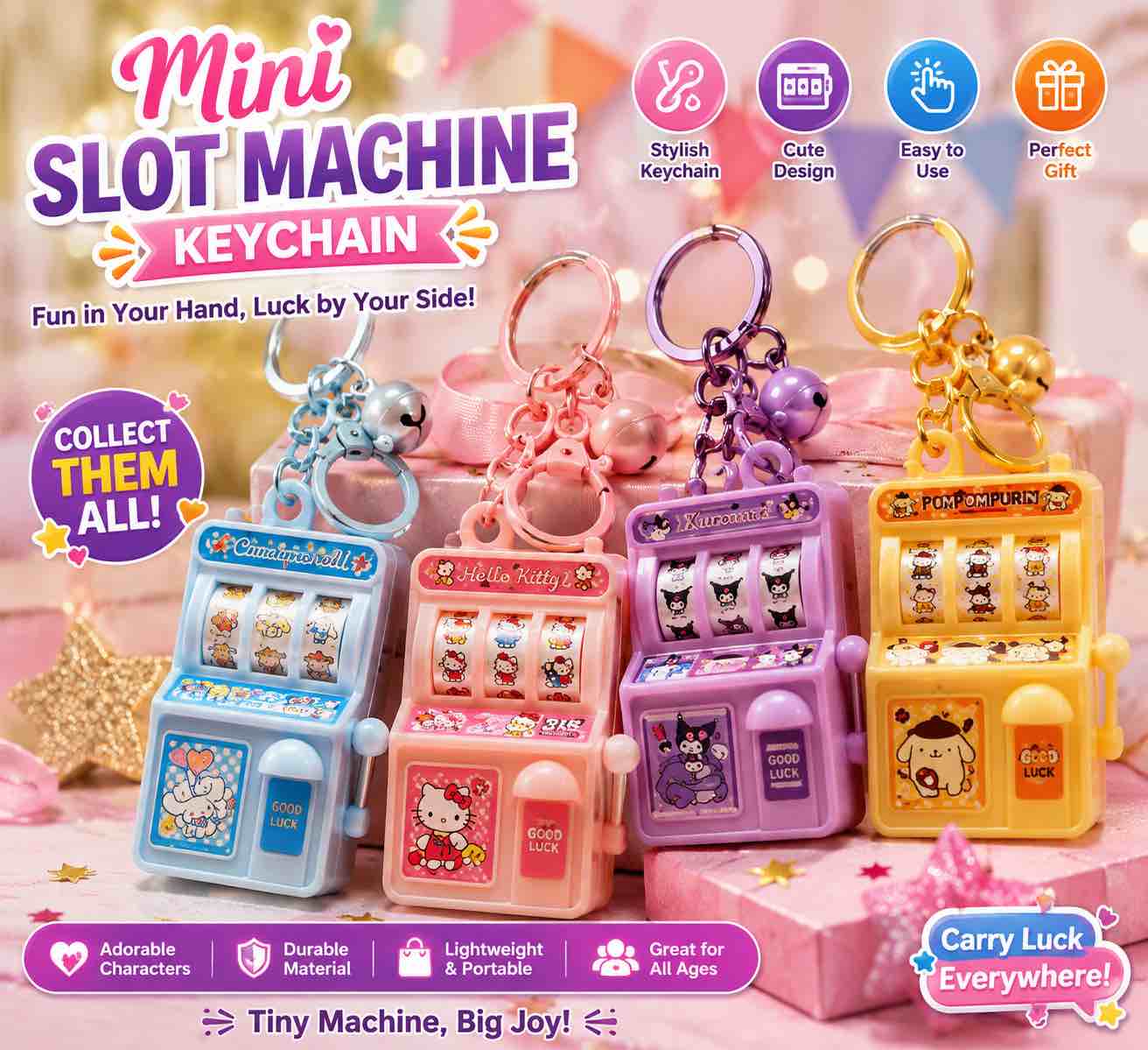 Control Machine Pc Games Mini Slot Machine Keychain | Lucky Jackpot Game Keychain | Kidoyz