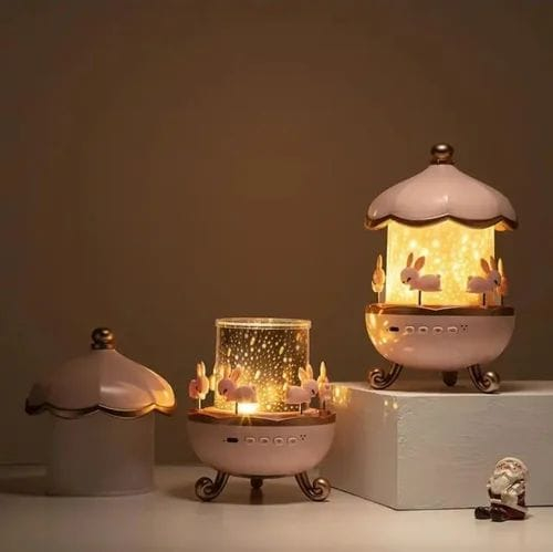 Bunny Carousel Starry Sky Projector Night Light | Kidoyz