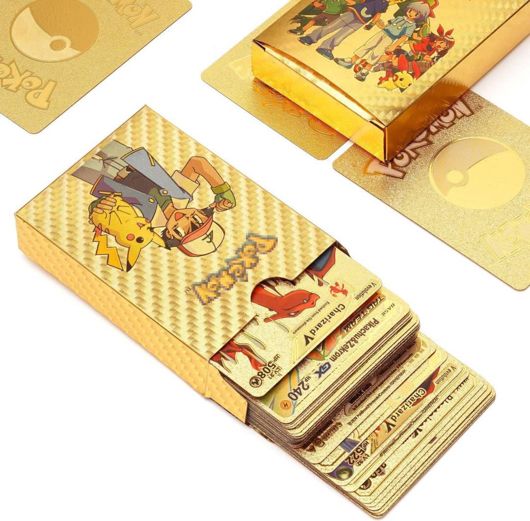 Waterproof 55pcs Pokemon Gold Card Box V Series Vmax Gx Playing  (Multicolor) | Kidoyz