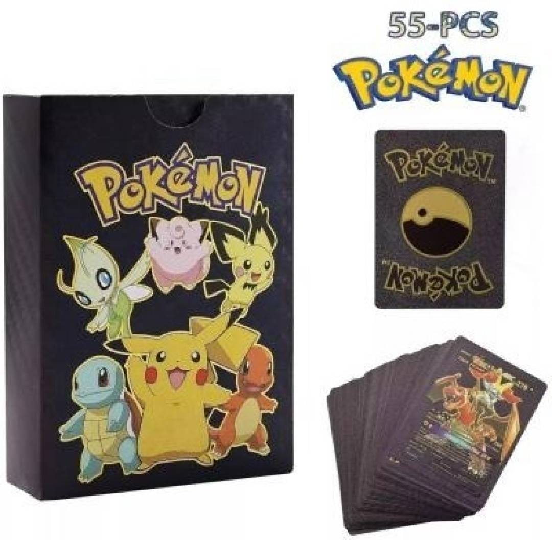 Pokemon 55 Pcs Black Foil Cards (, V, GX, EX & Basic cards ) (Black) |  Kidoyz