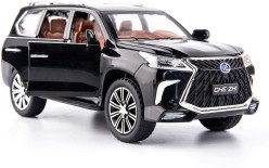 1/24 Lexus 570 Off-Road in Luxury SUV Model Car, Zinc Alloy Pull Back Big Toy car with Sound and Light for Kids Boy Girl Gift(Black) Image of 1/24 Lexus 570 Off-Road in Luxury SUV Model Car, Zinc Alloy Pull Back Big Toy car with Sound and Light for Kids Boy Girl Gift(Black)