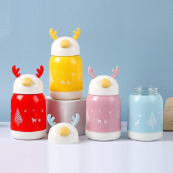 Image of Double Wall Reusable Leak Proof Water Bottle With LID, Insulated Glass Water Bottle for Kids -Multicolor (Pack of 1)