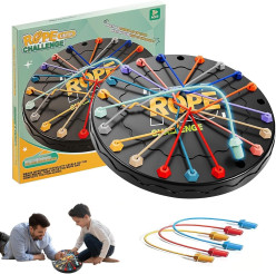 Rope Challenge Board Game, Interactive Puzzle with 10 Elastic Ropes, Family Game, Brain Boosting Family Game Image of Rope Challenge Board Game, Interactive Puzzle with 10 Elastic Ropes, Family Game, Brain Boosting Family Game