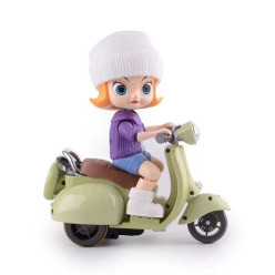Image of Stunt Scooter Girl Bump & Go 360 Degree Rotttating Spot Stunt Scooter Dancing Motorcycle Toy with Flashing Light & Sound Musical Bicycle Toys for Kids