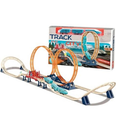 Electric Engine Train Track Set - Cart & Trees - Sound & Flashing Headlights, for Kids Age 3 Years & Up Boys & Girls Image of Electric Engine Train Track Set - Cart & Trees - Sound & Flashing Headlights, for Kids Age 3 Years & Up Boys & Girls