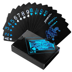 Black Deck of Waterproof Cards Flexible Use for Party Game PVC Black Playing Cards Image of Black Deck of Waterproof Cards Flexible Use for Party Game PVC Black Playing Cards