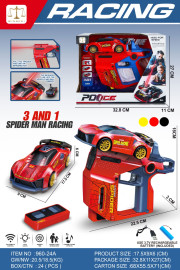 Image of 2.4G RC Sports Car with Infrared Battle Gun, 3-in-1 Detachable Remote Control Racing Car, Shooting & Rollover Action Toy Car for Kids Boys Girls